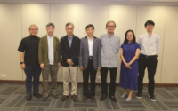 (From left) Prof. Lau Cheungkong Frederick, Prof. Puk Wing Kin, Prof. Lai Chi Tim, Prof. Zuo Pengjun, Prof. Yim Chi Hung, Prof. Li Yuen Mei, and Dr. Ching Chung Shan